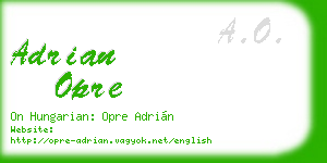 adrian opre business card